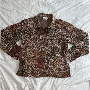 Coldwater Creek Semi Sheer Multicolor Long Sleeve Button up
